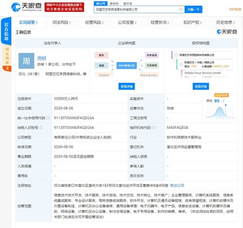 阿里巴巴成立注册资本5亿元全资子公司，聚焦计算机软硬件领域